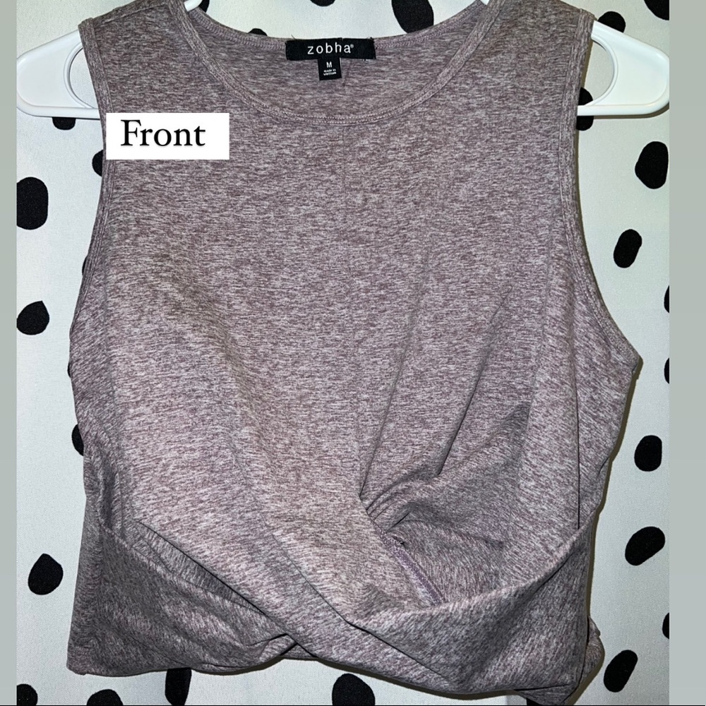 Zobha lavender purple tank+cute cross in the middle. Size medium,never been worn